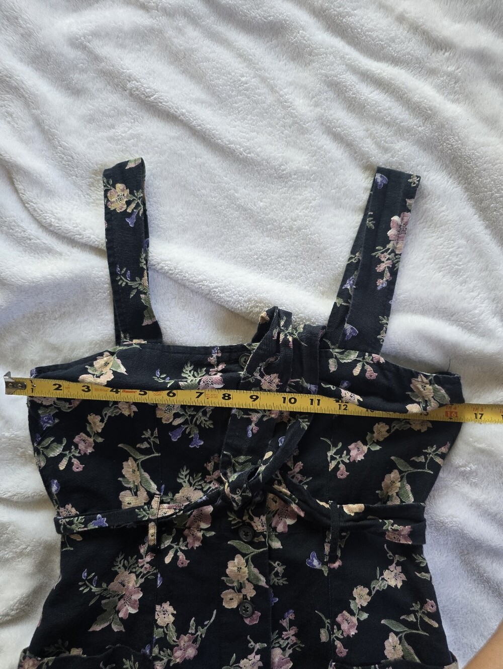Topshop Navy Blue Floral Linen Blend Dress in US Size 4 (but fits like a 2) - Picture 7 of 9